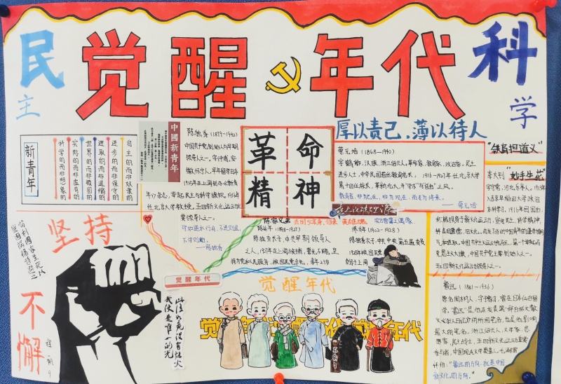 《中国通史,热映剧《觉醒年代,为片中的人物或故事情节设计手抄报
